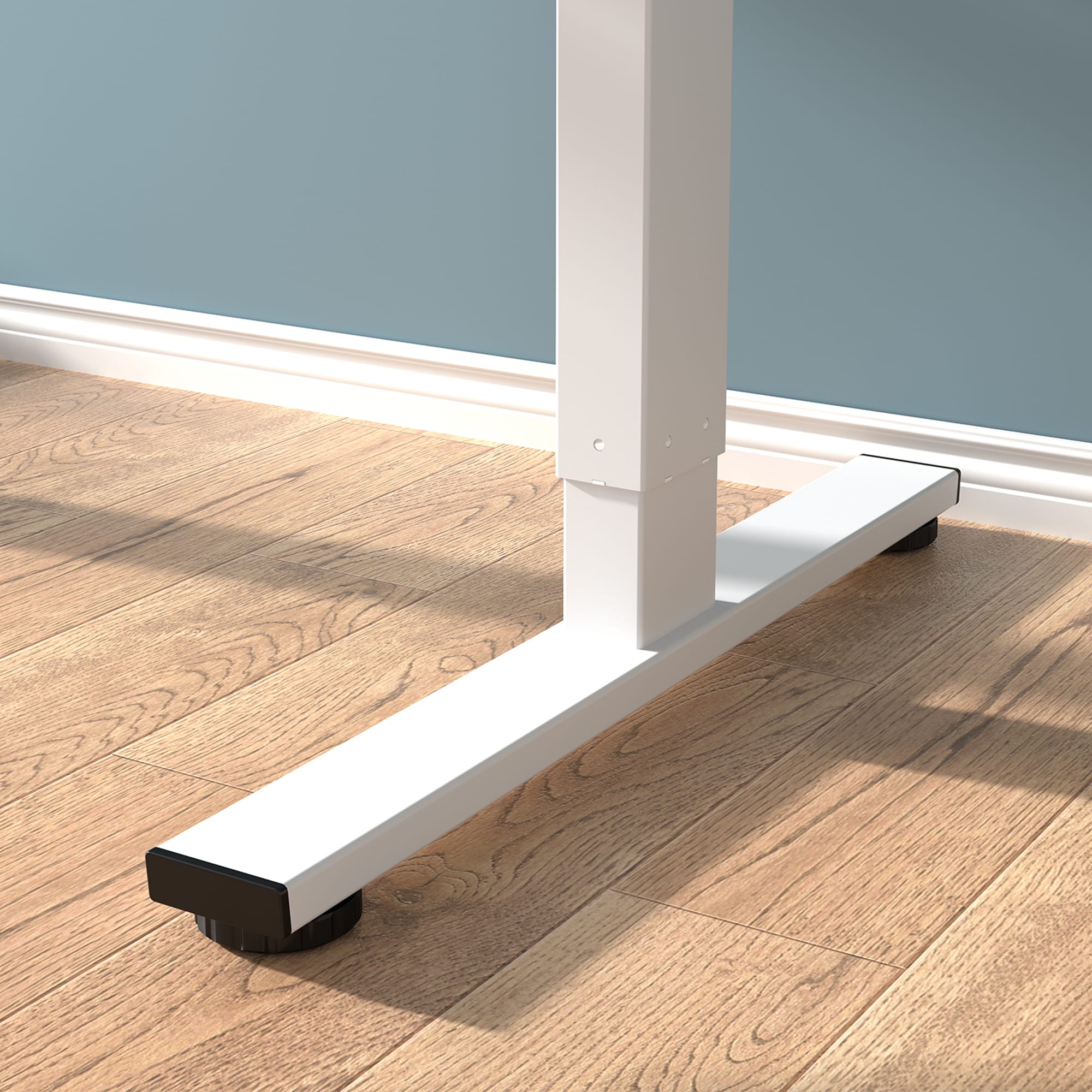 Electric Standing Desk Whole Piece Adjustable Height Desk Home Office Computer Workstation Sit Stand Up Desk (White Frame + Maple Top)_voghion.com